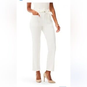 Jules & Leopold Cream Tie-Waist Cropped Pants